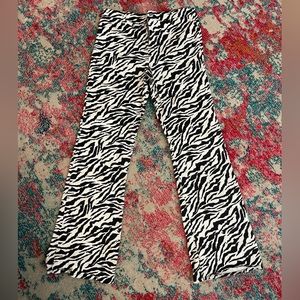 Motel Rocks Zebra Print Flare Pants